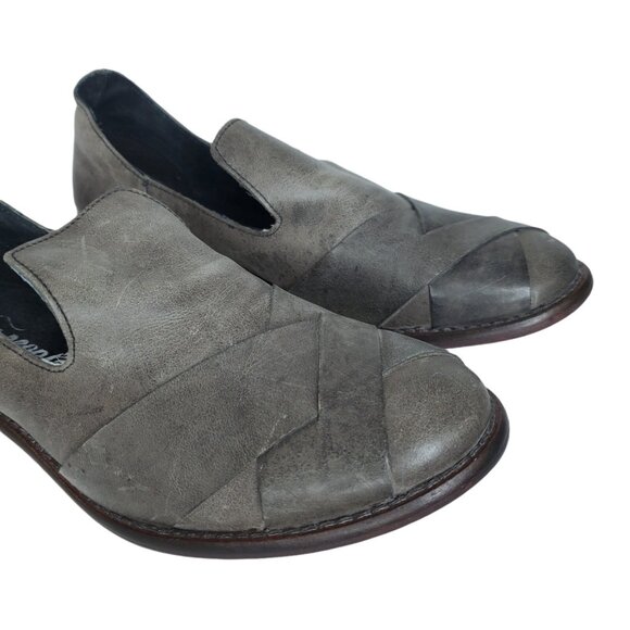 Free People Womens Loafers Size 6 / 36 Slip On Flats Sitar Woven Leather Gray - Picture 5 of 8